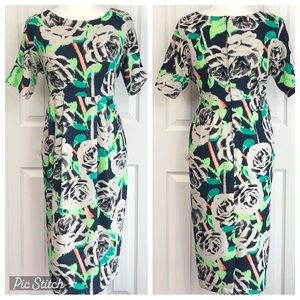 ASOS Maternity Colorful Rose Floral Print Midi Sheath Dress US 4